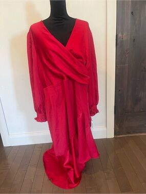 DKNY Red Maxi Dress 18W NWT